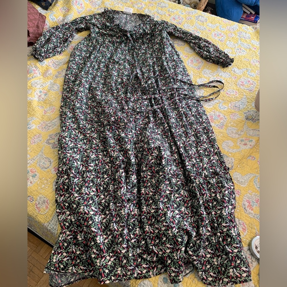 Laura Ashley Bird Print Cotton Maxi Dress